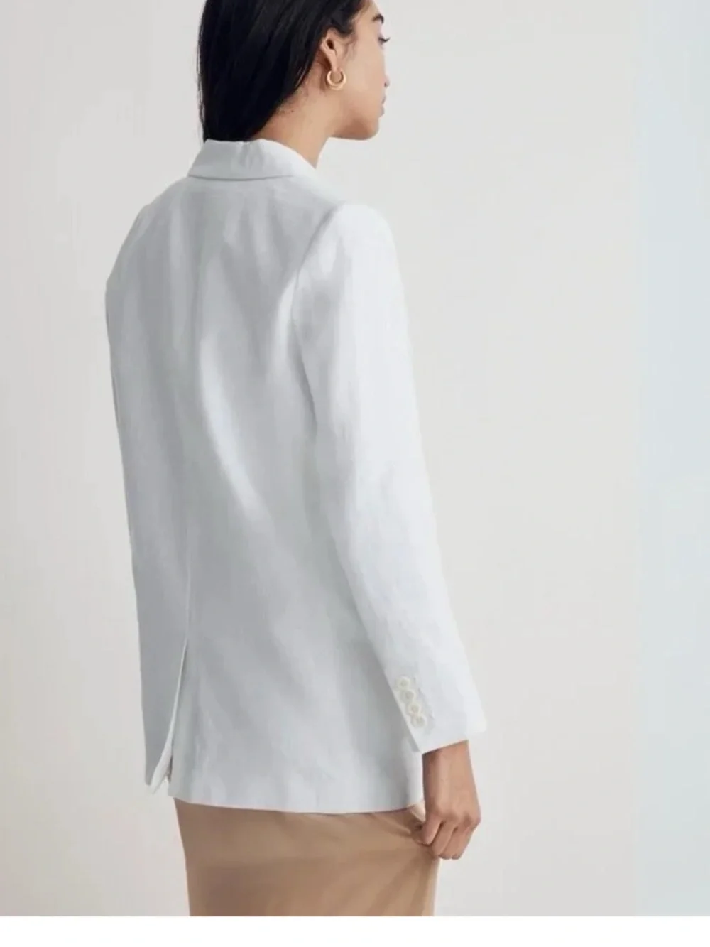 NWT • MADEWELL • Larsen Classic White Linen Tailored Single-Button Jacket Blazer